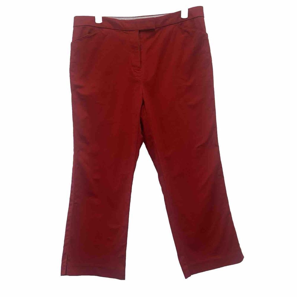 Women’s Tommy Hilfiger Capri Pants Stretch Size 8 Red Pockets Cotton‎ Casual